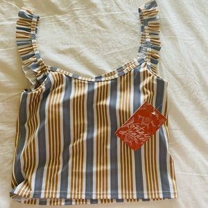 NWT Kortni Jeane striped swim top